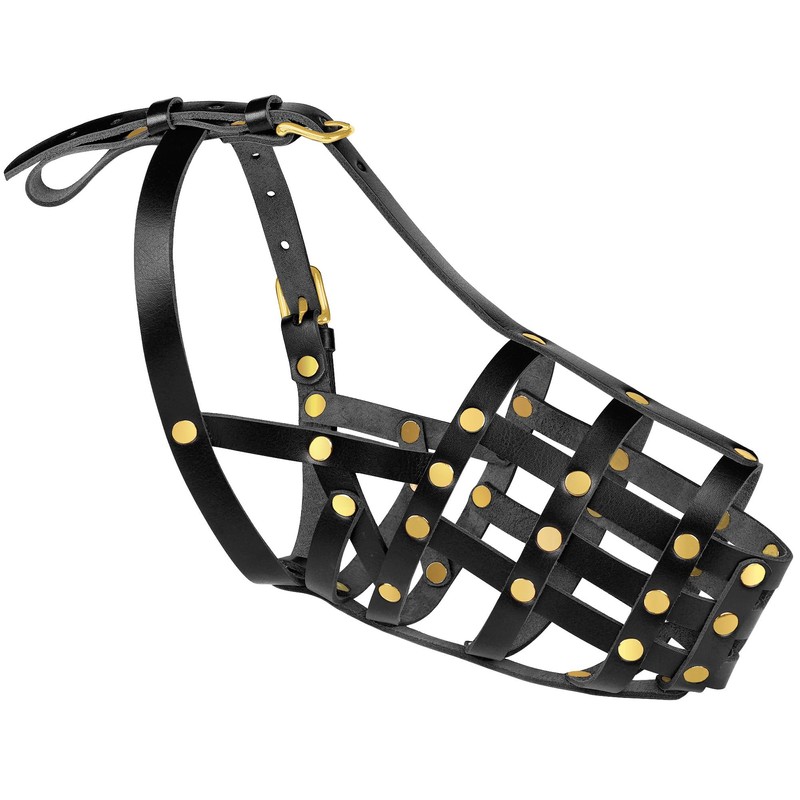 OOPSDOGGY Doberman Dog Muzzle for Large Dogs - Leather Breathable