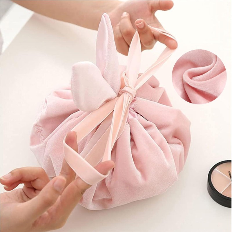 Portable Cosmetic Bag with Drawstring, Cosmetic Bag, Large Makeup Bag,