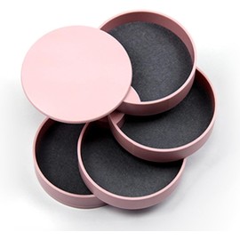 Taicols Jewelry Manager, Small jewelry Box and Earring Holder Organizer, 4-Layer Rotating Travel jewelry Tray Box, Bracelet Cover, Ring (Pink)