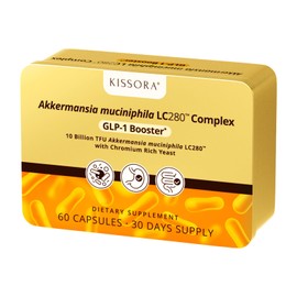 Kissora Akkermansia Probiotic Gut Health Supplement - 60 DR Capsules,10 Billion TFU Akkermansia-Synergistic Formula for Enhanced Metabolic Support