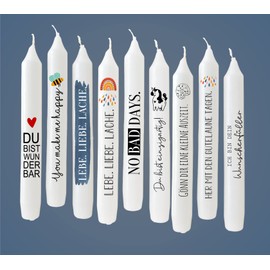 Kerzen Tattoofolie - LEBE.LIEBE.LACHE. - Sprüche zum Verschenken - für Kerzen/Keramik DIN A4