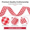2 PCS Red Gingham Ribbon, 3/8" x 50 Yard Red