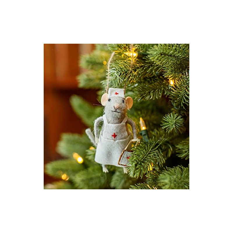 Sass & Belle Nurse Mouse Felt Decoration