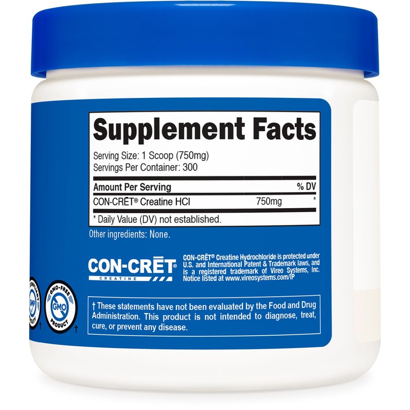 Nutricost Creatine HCl Powder (8 OZ) - Made with CON-CRET