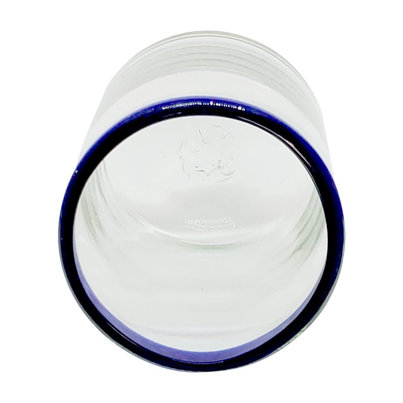 MexHandcraft Cobalt Blue Rim 10 oz Tumblers (set of 6),
