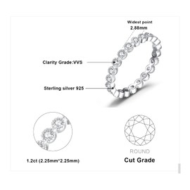 JewelryPalace 925 Sterling Silver Wedding Bands Cubic Zirconia stack Infinity ring 0.4 ct 2.8mm 14K gold plated anniversary ring for her size L