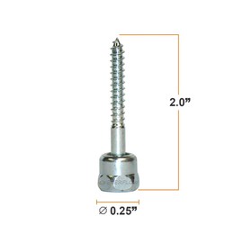 Everflow Sammys 8003957-75 GST 200 1/4 Inch Vertical Threaded Rod Anchor Designed for Wood, Easy Use, No Pre-Drilling Required, Steel with Zinc Finish, 1/4 x 2 Inch Screw Length-(Pack of 75), 75 Piece