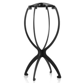 obeoby Wig Stand, Portable Wig Holder Wig Head Stand for All Wigs Travel Wig (black)