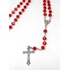 JRose Collections Red Glass Diamond Cut Rosary Beads - Handcrafted