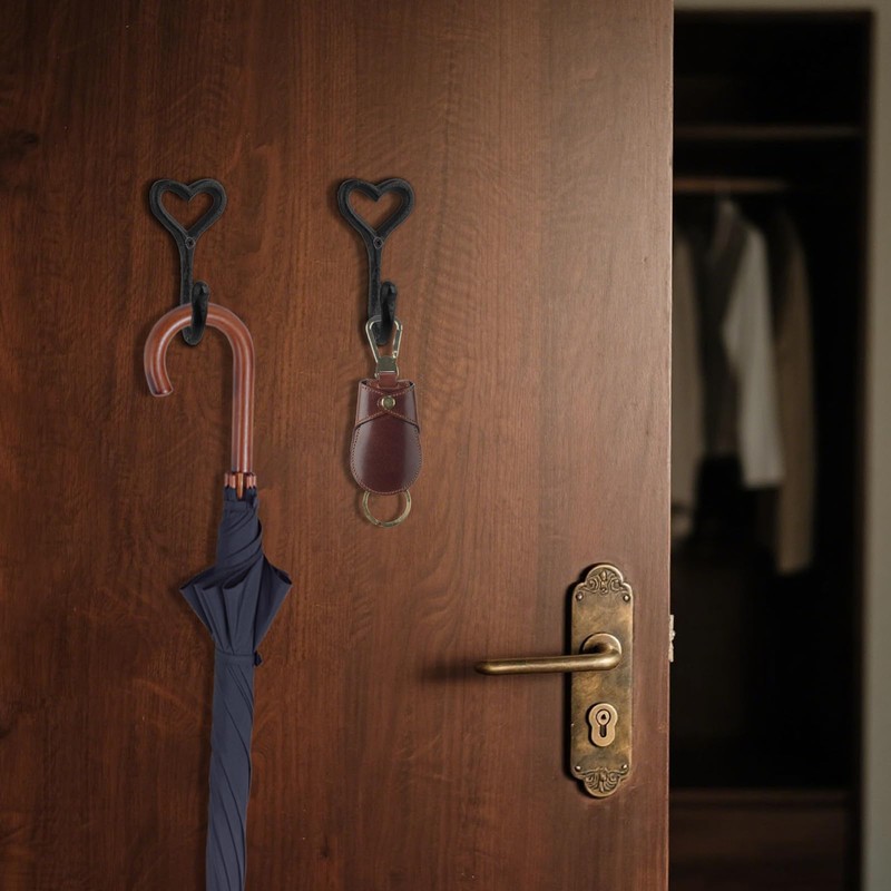 NiCola Black Hooks, Cast Iron Coat Hook, Handmade Decorative Wall