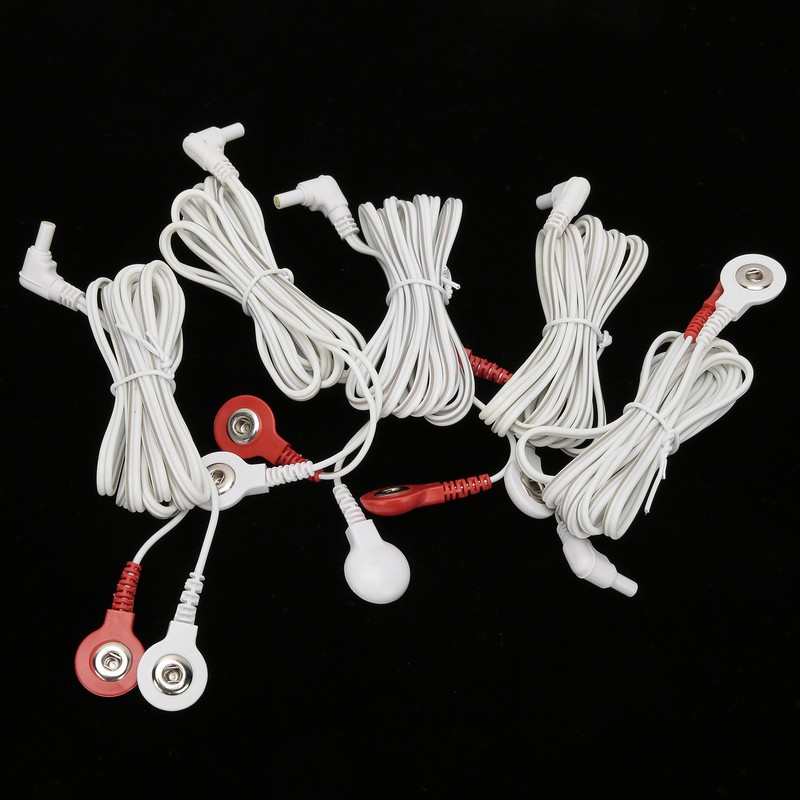 10pcs / bag 2.35mm 1.5m 2‑In‑1 Button Type Electrode Lead