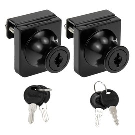 LC LICTOP Showcase Lock Zinc Alloy No Drill Glass Door Lock Single Door Lock with Keys (407- Key Different) 2 Set