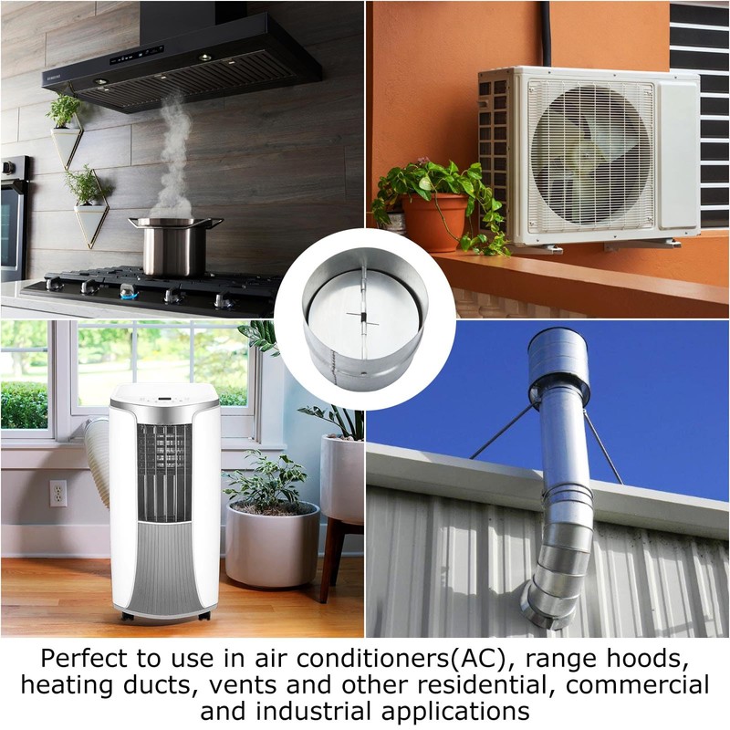 Wencheng 4 Inch Backdraft Damper, 2PCS Inline Springs Loaded Backflow