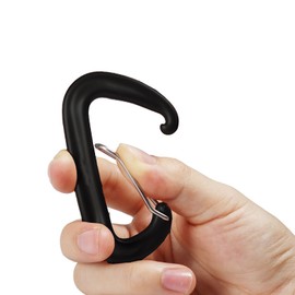Pack of 4 Carabiner Hooks, Carabiner with 1200 kg Load Capacity, Carabiner Hook with Key Chain/Screw Cap, Heavy Duty Screw Carabiner, D Shape Carabiner Set for Hammocks, Camping, Hiking, Fishing