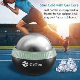 Cryosphere Cold Massage Roller Ball - 2.8 Inch Ice Massage Ball for Deep Tissue, 6 Hours Cold Therapy, Detachable Rolling Ball, Sage and Black