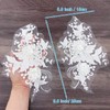 BETITETO 3D Flower Lace Appliques 1 Pair White Embroidered Floral