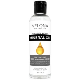 Velona Food Grade Mineral Oil 350 Viscosity NF USP Grade - 4 oz | for Cutting Boards, Countertops and Butcher Blocks, Stainless Steel, Knife, Tool, Machine, and Equipment | Made in The USA