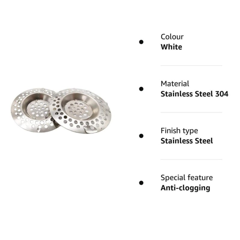 (4 pcs) 70mm Stainless Steel Kitchen Sink Strainer Plug Sink
