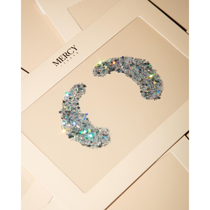 MERCY LONDON Glitter Highlights Sticker in Silver Holographic. Easy Application