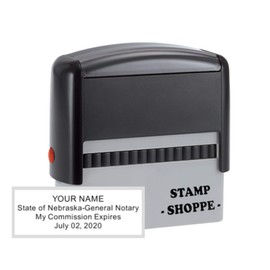 Nebraska Notary Grey Stamp Self Inking | Printy 4913, 2.3x0.81 Inch Rectangular Prints | Nebraska (Stamp)