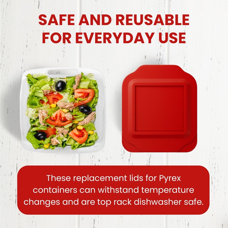 MRX Solutions Replacement Lid Cover for Pyrex 2-QT 8"x8"Glass Baking