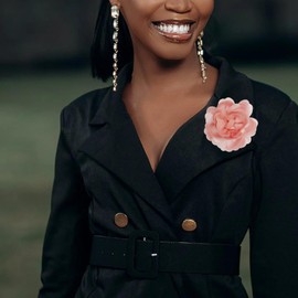 ZMANYIJEW Dainty Fabric Rose Flower Large Brooch Lapel Pins,Delicate Elegant Silk Camellia Flower Oversized Brooch Pin for Women,Camellias Flower Hair Clip and Brooch Pin 4.3in/7.5in (4.3IN-Pink)