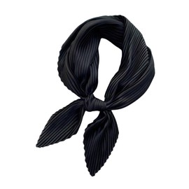 Floerns Women's Hair Bandana Small Scarf Lightweight Silk Wrap Head Scarves Black One-Size