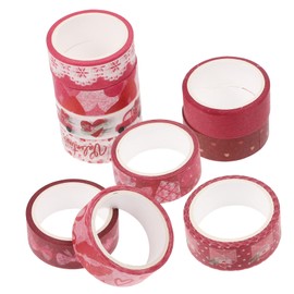 STOBOK 10rolls Valentine's Day Washi Tape for Crafts Scrapbooking Wrapping Decorative Masking Tape Love Patterns for Journals Planners