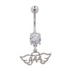 Pierced Owl 14GA 316L Stainless Steel CZ Crystal Angel Number