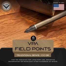 VPA 6 Pack Field Points 100 125 150 175 200 250 300 Grain Screw in Points for Compound, Crossbow, and Traditional Bows (300gr.)