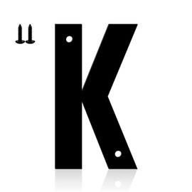 Ya_chtttwo Metal House Numbers,12" Black Metal Modern Door Garden Mailbox Apartments Outside Farm Decorative Letters House Numbers with Nail Kit Visibility Signage(Black-K)