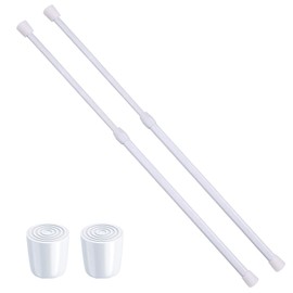 Tension Rods Shower 26 in to 39 Small Adjustable Curtain Rods Window Rods in Extendable Telescopic Width Spring Cupboard Bars for Kitchen Utensils, Closet, Cabinet,Fit in The Spaces to Stay Up,2 Pack