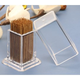 ONLYKXY 2pcs Acrylic Toothpick Box 5x5x7.5CM/1.9x1.9x２.９inch Rectangle Shape Clear Toothpick Holder With Cap For Home Kitchen Storage Gadgets Creative Portable Toothpick Box Decorative Glass（Clear）