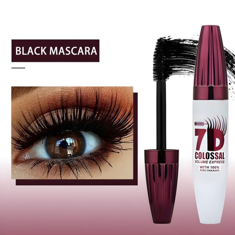 7D Waterproof Volume Mascara, Black Lengthening Thickening Softer Fuller Lashes