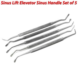MEDSPO Professional Dental Instruments Osteotome Periotome Luxating Elevator Implant | Orthodontic PDL Teeth | Surgical Root Extraction Spreading (Sinus Lift Elevator Sinus Handle Set of 5)