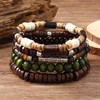 EGOINA Wooden Beads Stretch Bracelet Multi-Layered Stretch Bracelet for Women