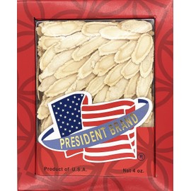 President Brand American Ginseng SKU 0168PB-M4 |Wisconsin Ginseng Root |Culticate Ginseng Root|总统牌美国花旗参|總統牌美國花旗參|Nhân Sâm Mỹ |미국인삼|Medium Slice |4oz Box, 中参片(Medium)
