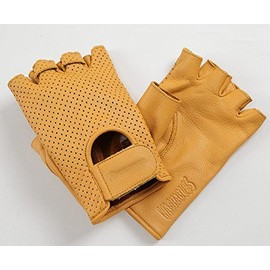 DEGNER TG-28MH CA/L Washable Motorcycle Cowhide Leather Mesh Half Gloves Camel L
