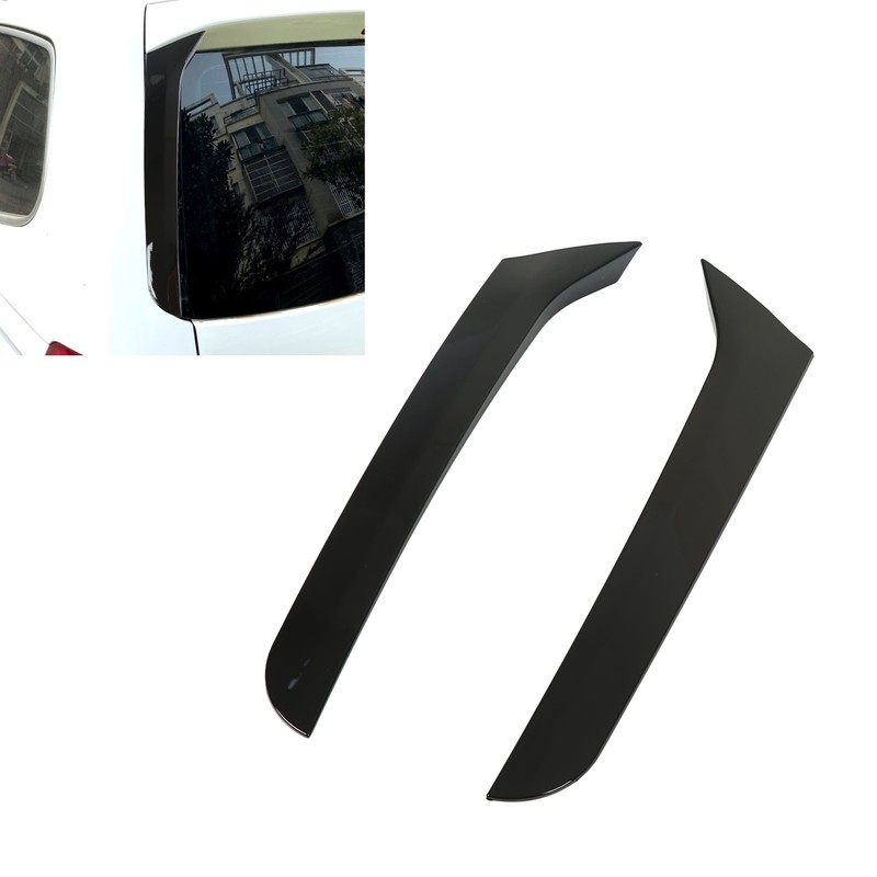 2 Pcs Rear Window Spoiler Glossy Black Left Right Side