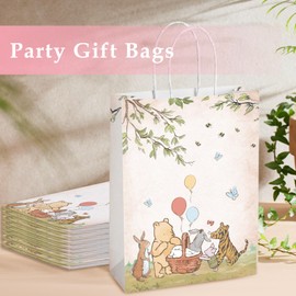 16 Pieces Winnie boys and girls Birthday Party Favor Bags with Handles