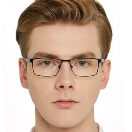 OCCI CHIARI Blue Light Filter Glasses for Men Computer Glasses Men 0 100 150 200 250 300 350 400 500 600 (Black Blue,3.0)