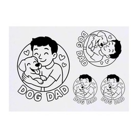 Azeeda 4 x 'Hundepapa' Temporäre Tattoos - Wasserfest, Hautfreundlich & Ungiftig · Transfers in Verschiedenen Größen (TO00086142)