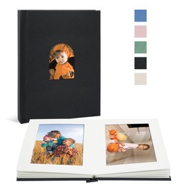 Vienrose Small Photo Album 6 x 4 for 30 Pictures, Linen Cover Premium Photo Book with Memo Space, Ideal for Wedding Albums, Memory Books, and Travel Journals, Drak Grey