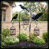 Hoteam 3 Pack Realistic Crow Decoys Halloween Decorations, Black Crows,L
