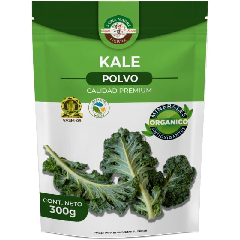 Kale Orgánica en polvo 300 g vegano – Sin gluten