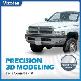 Vizotae Headlights Assembly for 1999-2001 Dodge Ram 1500 with Corner Parking Turn Signal Marker Lights, High/Low Beam W/Bulbs, Driver & Passenger Side