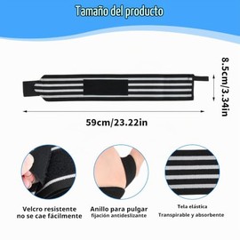 2 Pares Muñequeras Gym, Correas de muñeca Gym para Hombres y Mujeres con Soporte Ajustable, Adecuado para Entrenamiento, Gimnasio, Levantamento de Pes