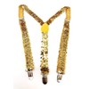 Cadoline Gold Mens Sequin Polyester Fancy Dress Suspenders 100 x