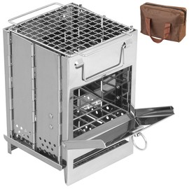 PEARL Camping Wood Stove Stainless Steel Folding Stove with Carry Bag (Camping Stove, Fire Pit, Outdoor)