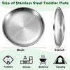 Honeydak 10 Pcs 18/8 Stainless Steel Plates 8 Inch Silver